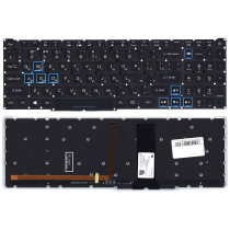 Клавиатура для ноутбука Acer Predator PH517-51 черная топ-панель с синей подсветкой