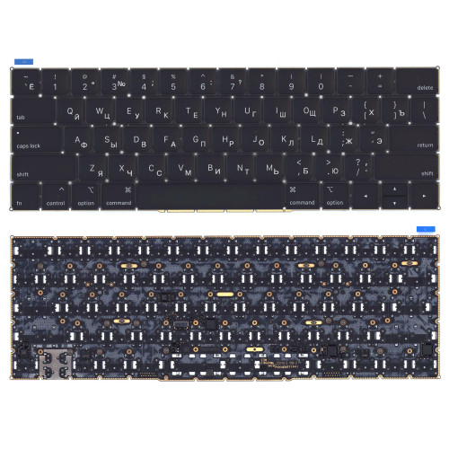 Клавиатура для ноутбука MacBook Pro Retina 13" A1989 15" A1990 2018 плоский Enter черная