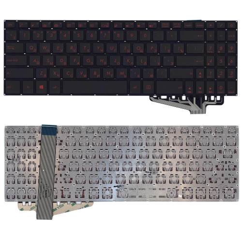 Клавиатура для ноутбука Asus FX570 черная с подсветкой