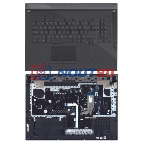 Клавиатура для ноутбука Asus G731GW G731GV черная с подсветкой топ-панель