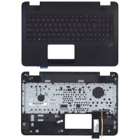 Клавиатура для ноутбука Asus G551, N551 черная топ- панель, красной подсветкой