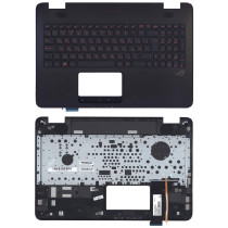 Клавиатура для ноутбука Asus G551, N551 черная топ- панель, красной подсветкой