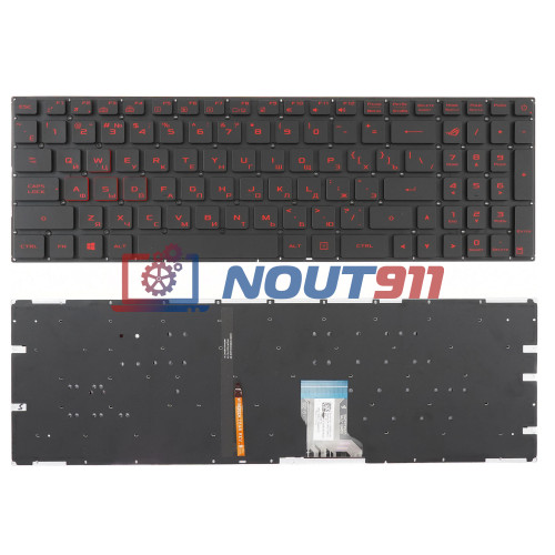 Клавиатура для ноутбука Asus GL502 черная c подсветкой