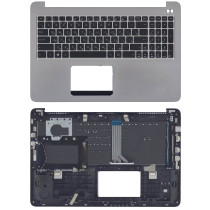 Клавиатура для ноутбука Asus K501L, K501LB, K501LX, K501U, K501UX, K501UW, черная топ-панель серая