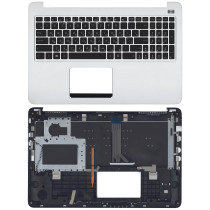 Клавиатура для ноутбука Asus K501L, K501LB, K501LX, K501U черная топ-панель серебристая