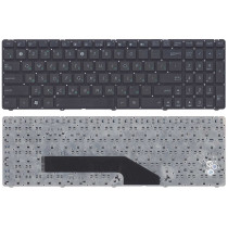 Клавиатура для ноутбука Asus K50 K60 K70 черная без рамки (плоский Enter)