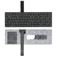 Клавиатура для ноутбука Asus K55 черная без рамки (вертикальный Enter)