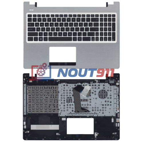 Клавиатура для ноутбука Asus K56 топ-панель черно-серебристая
