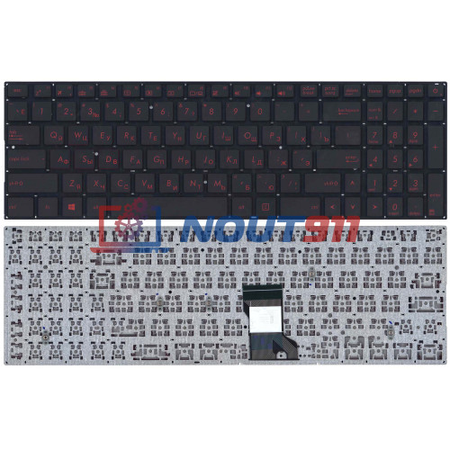 Клавиатура для ноутбука Asus N541 черная с красными кнопками