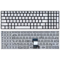 Клавиатура для ноутбука Asus N541, Q501 серебристая с подсветкой