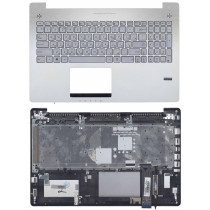 Клавиатура для ноутбука ASUS N550 серебристая топ-панель
