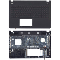 Клавиатура для ноутбука Asus N56 черная топ-панель с подсветкой