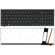 Клавиатура для ноутбука Asus N56 N56V черная с подсветкой