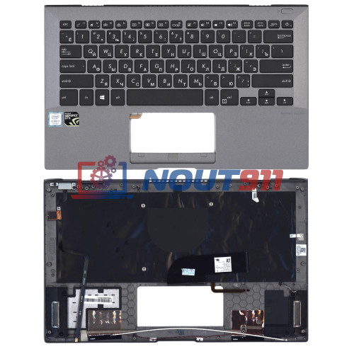 Клавиатура для ноутбука Asus Pro B9440U черная топ-панель