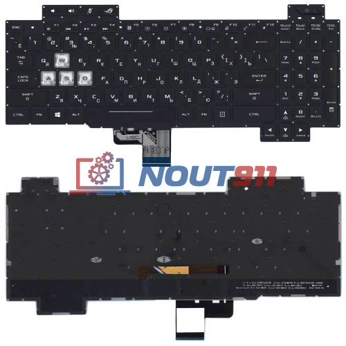 Клавиатура для ноутбука Asus ROG GL704 черная с подсветкой
