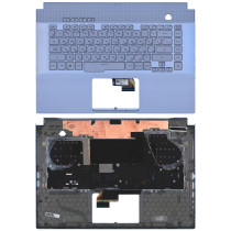 Клавиатура для ноутбука Asus ROG GU502 серебристая c подсветкой маленький энтер