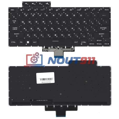 Клавиатура для ноутбука Asus ROG Zephyrus G15 GA503 черная с подсветкой