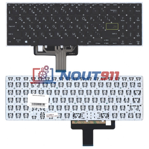 Клавиатура для ноутбука Asus S533F черная без подсветки