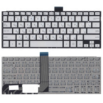 Клавиатура для ноутбука Asus TP300, TP300L серебристая без рамки
