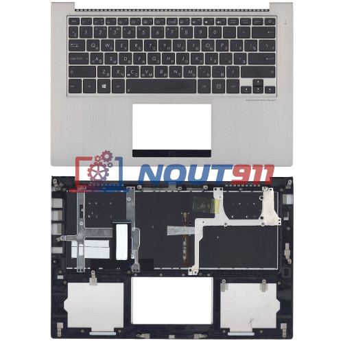 Клавиатура для ноутбука Asus UX32 UX32A UX32V UX32VD BX32 UX32E черная топ-панель серебристая