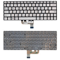 Клавиатура для ноутбука Asus UX333F серебристая с подсветкой