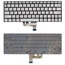 Клавиатура для ноутбука Asus UX333F серебристая с подсветкой