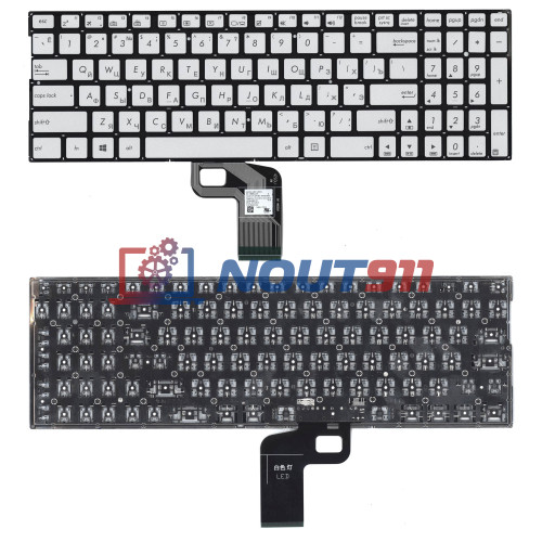 Клавиатура для ноутбука Asus UX560UA серебристая с подсветкой