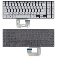 Клавиатура для ноутбука Asus  UX561UA Q505UA серебристая без рамки, с подсветкой