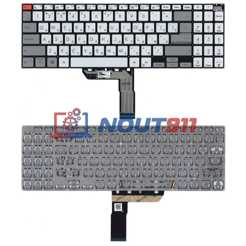 Клавиатура для ноутбука Asus VivoBook PRO 16 M7600QA серебристая