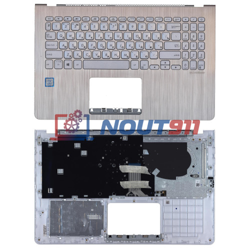 Клавиатура для ноутбука Asus Vivobook S15 S530U X530UN серебристая топ-панель
