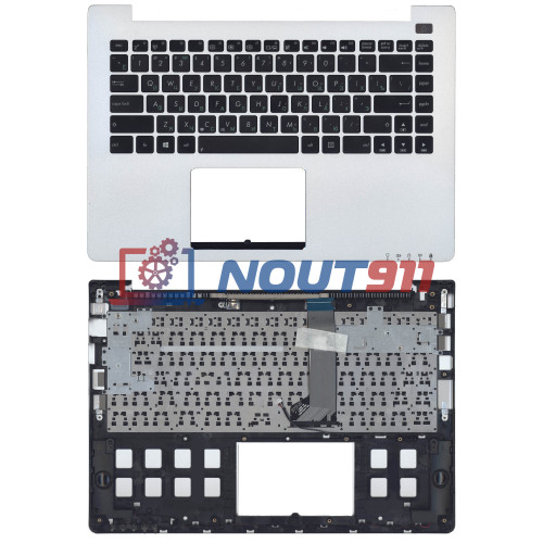Клавиатура для ноутбука Asus VivoBook S400CA S451 S401 черная топ-панель серебристая