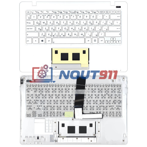 Клавиатура для ноутбука Asus X200 белая топ-панель