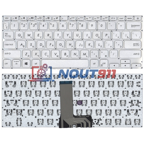 Клавиатура для ноутбука Asus X412DA  серебристая