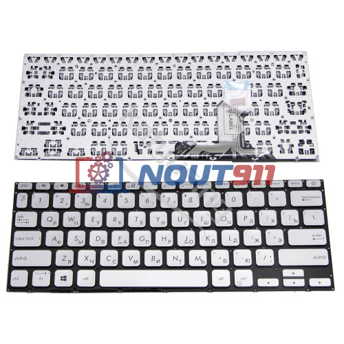 Клавиатура для ноутбука Asus X420 серебристая