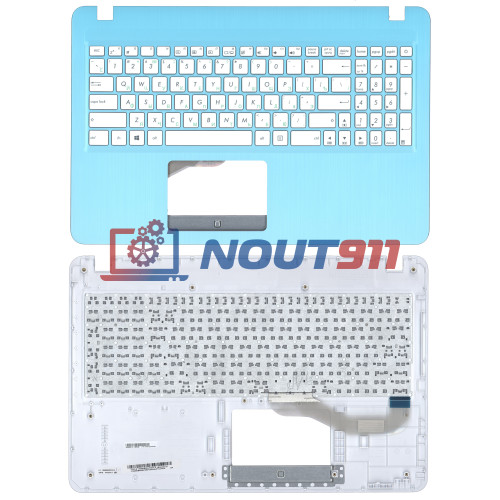 Клавиатура для ноутбука Asus X540 топкейс голубой