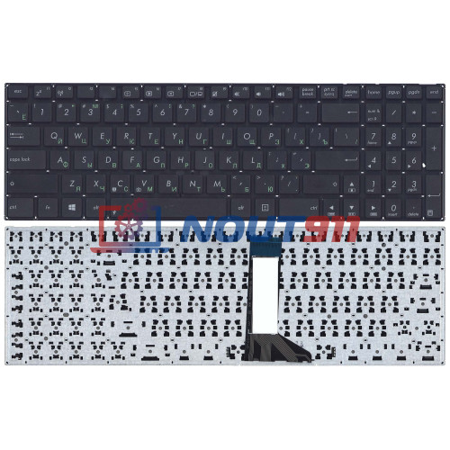 Клавиатура для ноутбука Asus X551 X551CA X551MA черная без рамки (плоский Enter)
