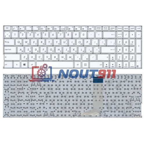 Клавиатура для ноутбука Asus X756 белая без рамки (горизонтальный Enter)