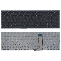 Клавиатура для ноутбука Asus X756 черная без рамки (горизонтальный Enter)