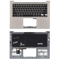 Клавиатура для ноутбука Asus ZenBook UX303U черная с подсветкой, серый топкейс