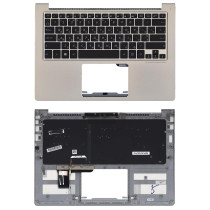 Клавиатура для ноутбука Asus ZenBook UX303U черная с подсветкой, серый топкейс