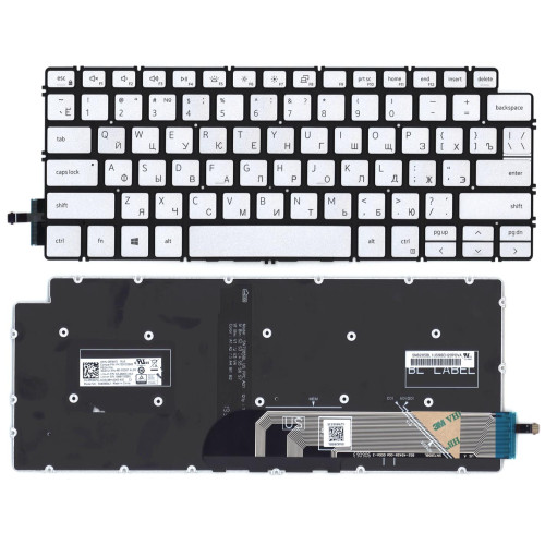 Клавиатура для ноутбука Dell 14-5390 серебристая