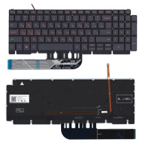 Клавиатура для ноутбука Dell G15 (5510) черная с красной подсветкой