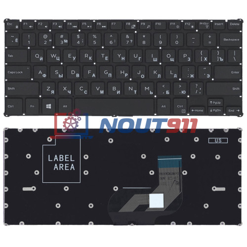 Клавиатура для ноутбука Dell Inspiron 11 3162 черная без рамки