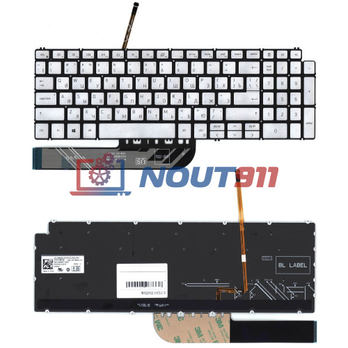 Клавиатура для ноутбука Dell Inspiron 5584 серебристая
