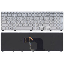 Клавиатура для ноутбука Dell Inspiron 17-7737 серебристая с подсветкой
