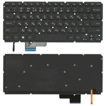 Клавиатура для ноутбука Dell XPS 14R черная без рамки (подсветка)