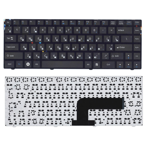 Клавиатура для ноутбука DNS Pegatron B14Y, Clevo W740  черная с рамкой