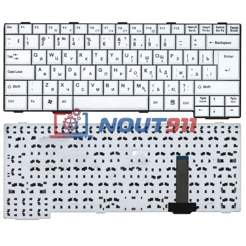 Клавиатура для ноутбука Fujitsu LifeBook S760 T901 белая