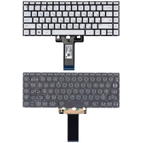 Клавиатура для ноутбука  HP 14-bp000 серебристая с подсветкой