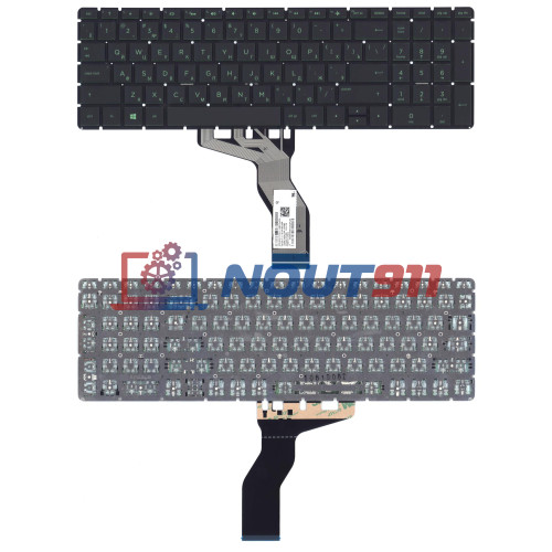 Клавиатура для ноутбука HP 15-BW 250 G6 черная с зеленой подсветкой